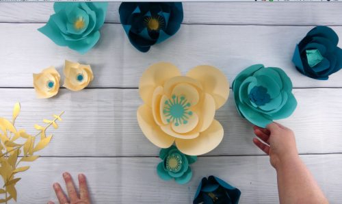 make a paper flower wall backdrop at home