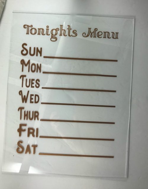 Free SVG file for dry erase menu board