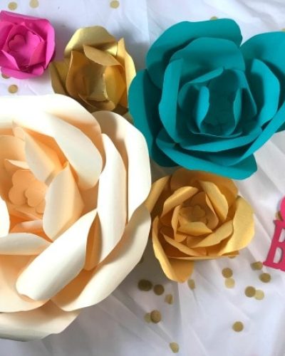 paper flowers mock