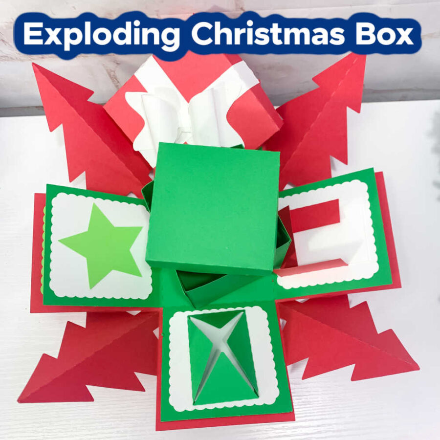 completed exploding gift box