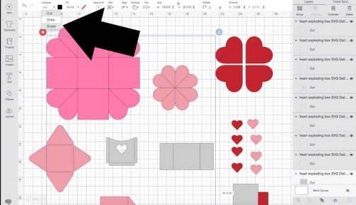 exploding box design in cricut design space