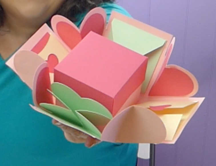 Pink heart exploding box