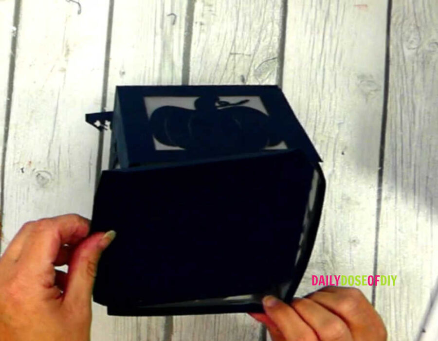 attach the base to the Fall luminary by gluing one side at a time. 