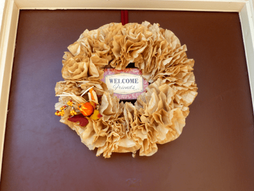 coffee filter fall wreath