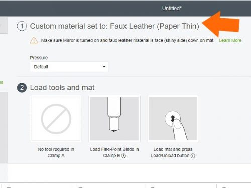 Cricut settings to cut faux leather