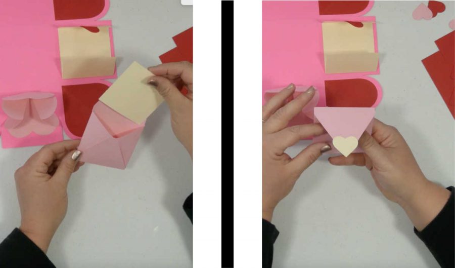 glueing the envelope for the exploding box