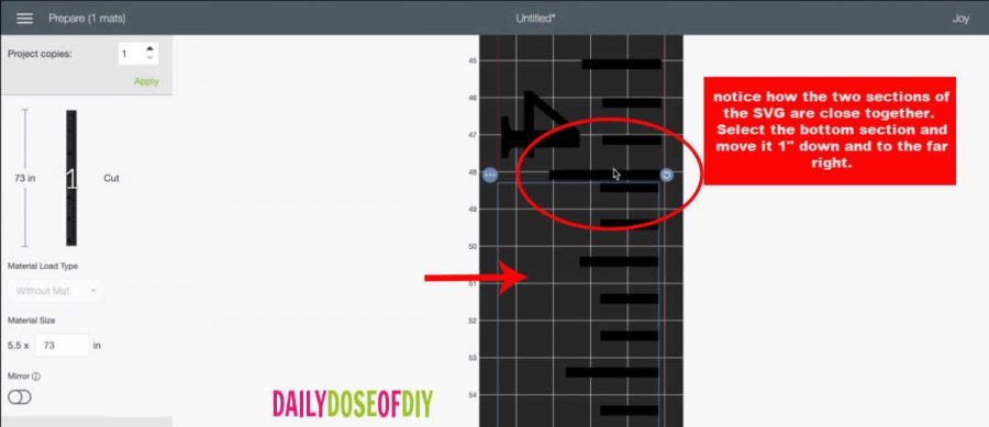 Giant Ruler Growth chart SVG in Cricut Design Space