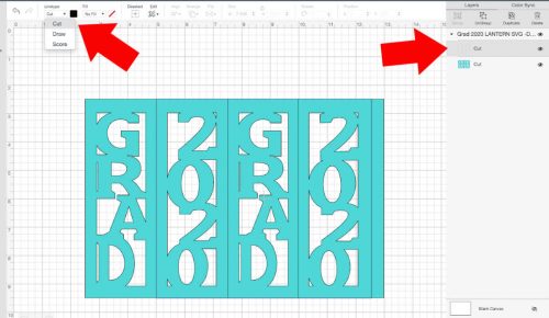 graduation lantern table decor for 2020 in Cricut Design Space