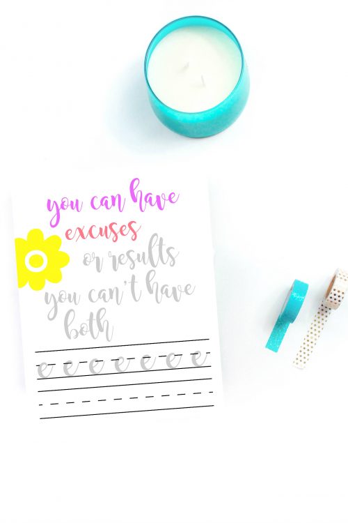 hand lettering practice sheet example
