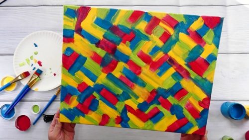 contrasting colors of a hot mess canvas