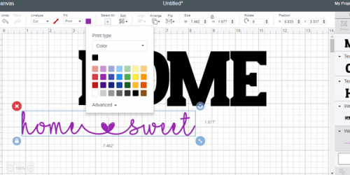 changing the colors to knockout text with Cricut