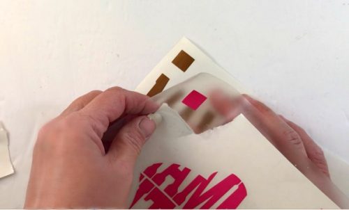 Line up your guides to layer adhesive vinyl