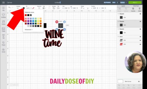 Add guide to your design to layer vinyl in Cricut