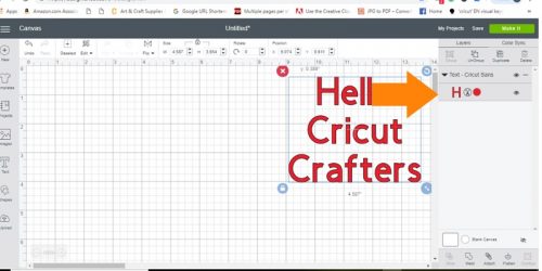 Understanding the layers menu in Cricut Design Space