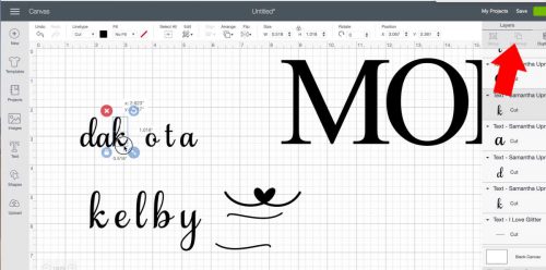 how to ungroup letters to make a mom shirt with your cricut