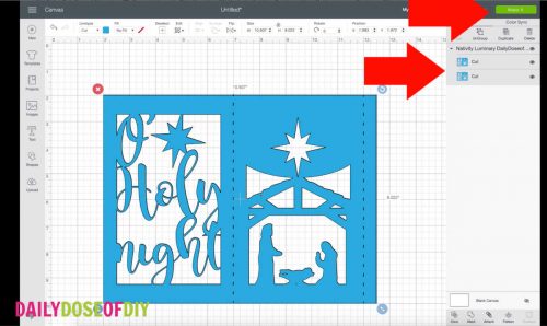 free nativity luminary svg file in Cricut Design Space