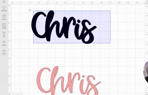 layering text in Cricut Design Space to create an offset shadow