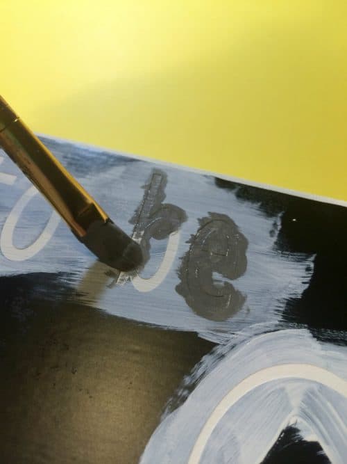 Painting the final color on a stencil without bleeds