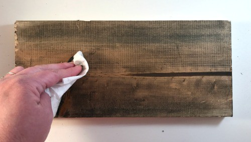Using SeaGlaze Secrets Paint as a Stain to distress new wood