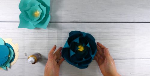 Finished paper flower from a free SVG file