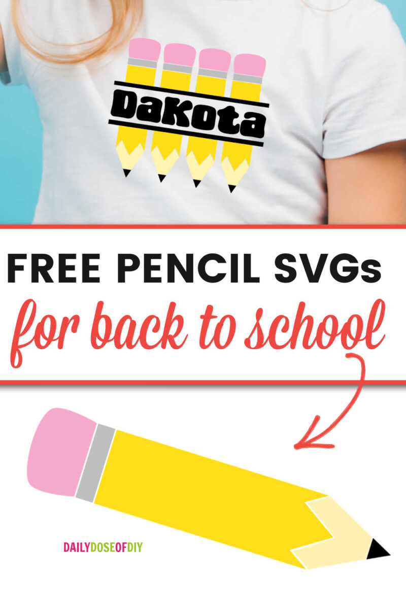 Free pencil SVG pin for back to school