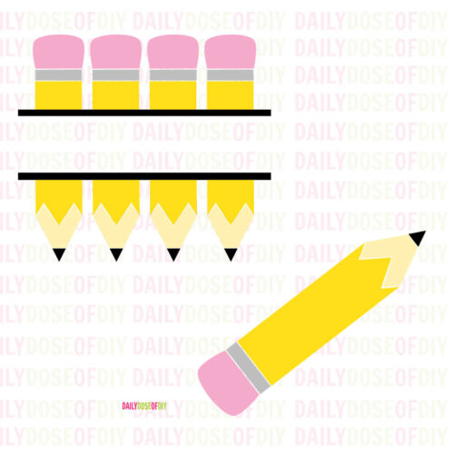 set of two pencil SVG files that can be personalized for back to school.