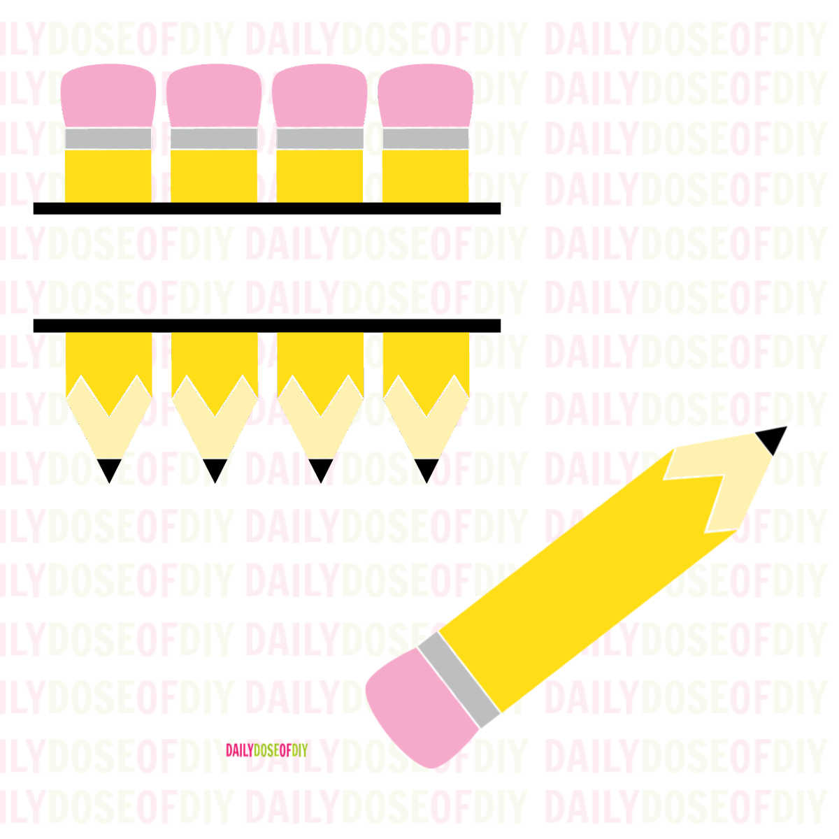 Free Pencil SVG Set Personalize for Back to School - Daily Dose of DIY