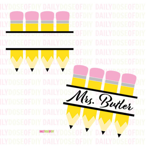 Free Pencil SVG Set Personalize for Back to School - Daily Dose of DIY