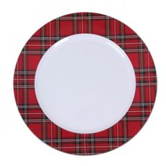 Buffalo plaid Christmas plate craft blank