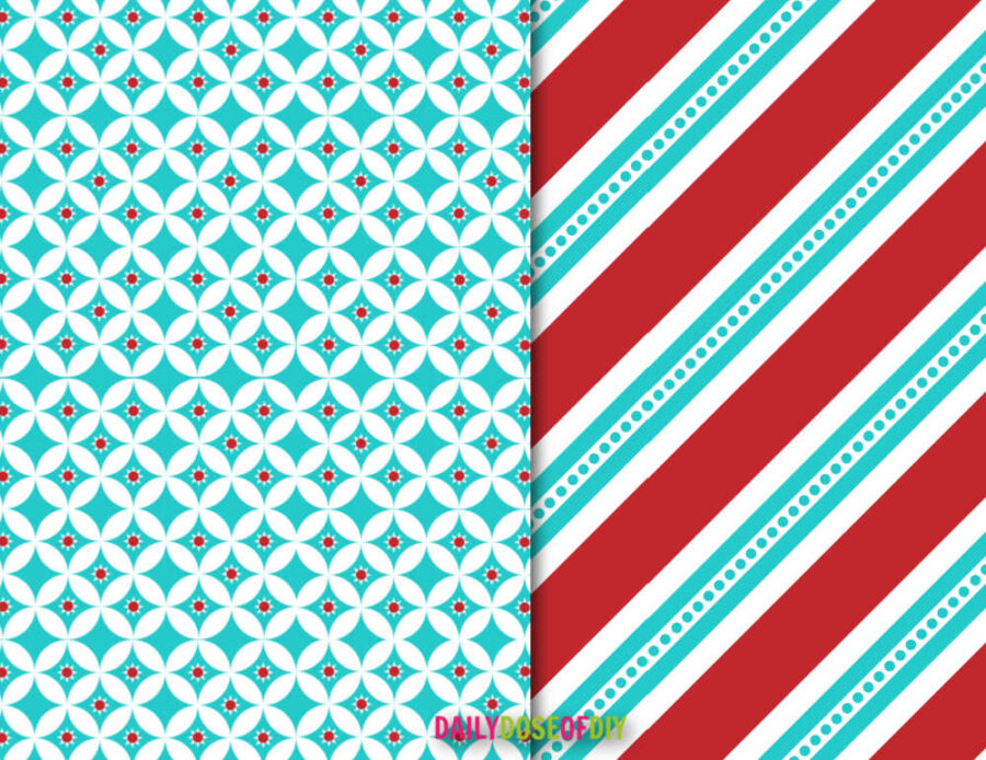 REtro Christmas Patterned Vinyl red and teal for 2022