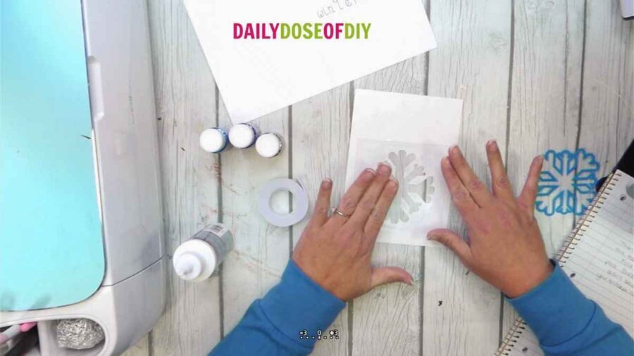 glue acetate sheet to card