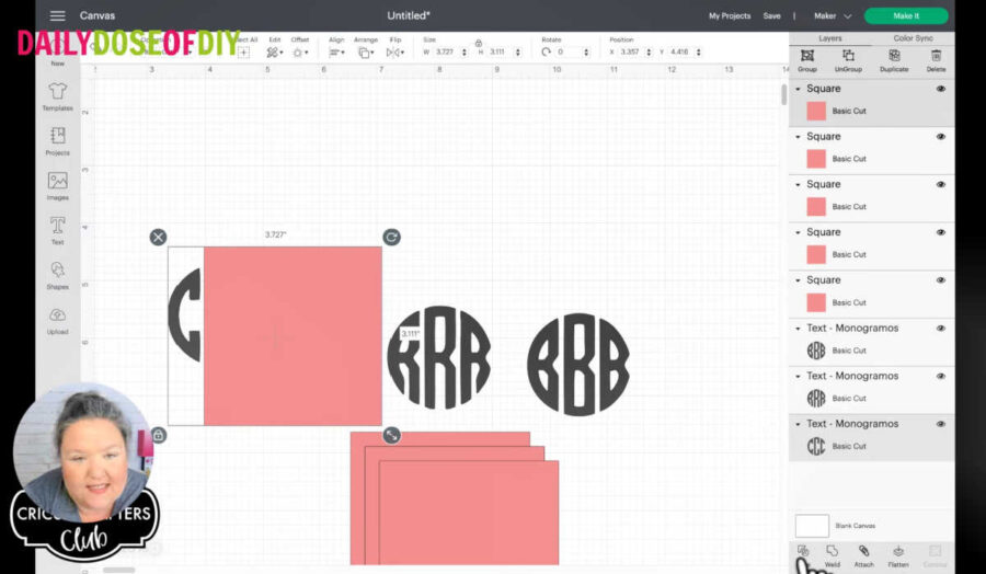 cover letters with square and slice design