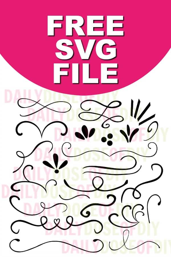 Free SVG text dividers and flourishes for Cricut and Silhouette cutting machines. 