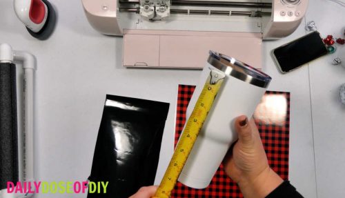 measure the space you have to apply vinyl to your tumbler