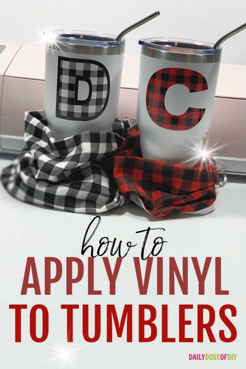 Putting vinyl on tumblers pin