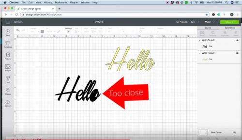 Fixing letters that fill in when welded in Cricut Design Space