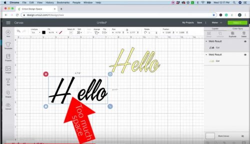 undoing a weld in Cricut Design Space