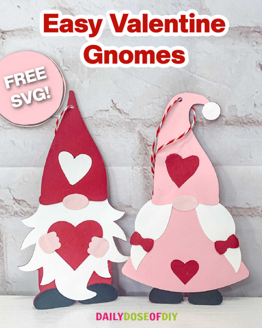 Easy Valentine Gnome DIY with Free SVG Files