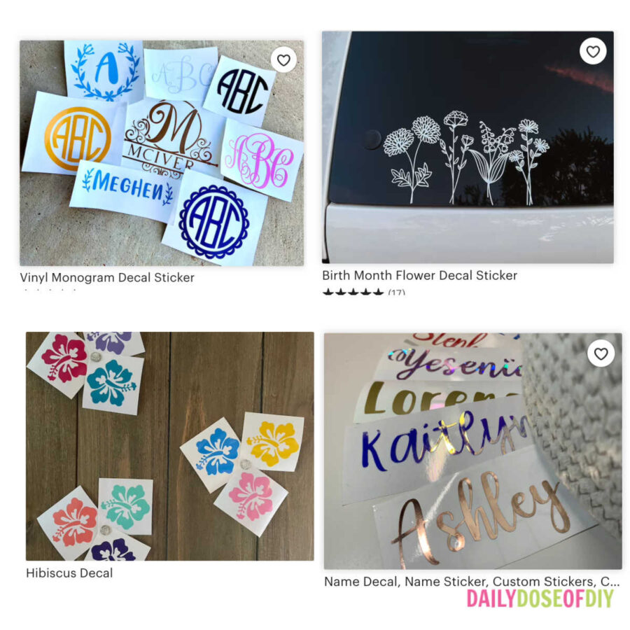 Decals made with Cricut to sell