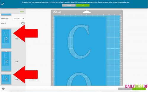 Cricut cut mats with the vertical welcome sign stencil