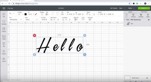 script text in design space