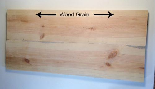 showing the direction of the wood grain