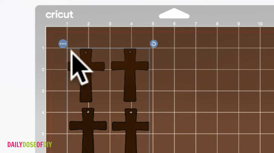 move your design on the mat before cutting